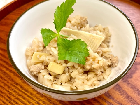 たけのこご飯★鶏ひき肉も加えて♪